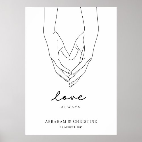 Heart Holding Couple Hands  Poster