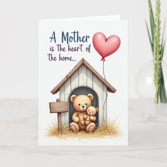 Heart Home Mothers Day Scene Card (Front)