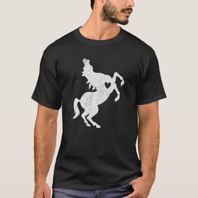 Heart Horse Graphic Horse Lover Equestrian Rider H T-Shirt (Front)