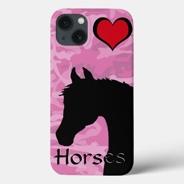 Heart Horse (pink camo) Case-Mate iPhone Case (Back)