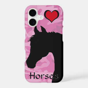 Heart Horse (pink camo) iPhone 17 Case
