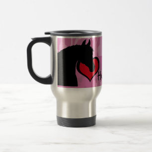 Heart Horse (pink camo) Travel Mug