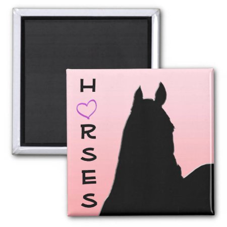 Heart Horses I (pink Faded) Magnet