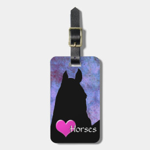Heart Horses I (purple/blue) Luggage Tag