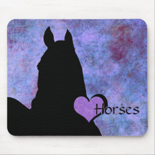 Heart Horses I (purple/blue) Mouse Pad