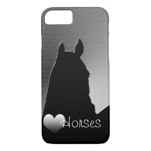 Heart Horses I silver heart iPhone 7 Case