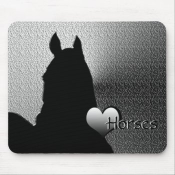 Heart Horses I Silver Heart (silver Metallic) Mouse Pad by Heart_Horses at Zazzle