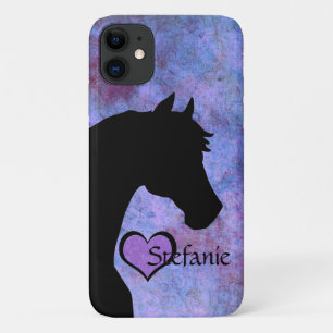 Heart Horses II (purple) iPhone 11 Case
