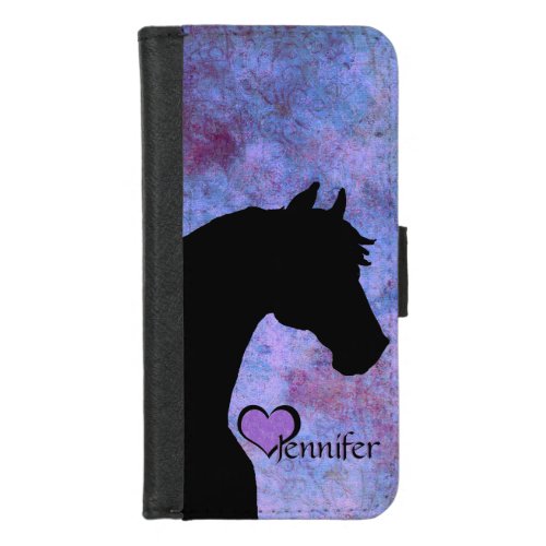 Heart Horses II purple iPhone 87 Wallet Case