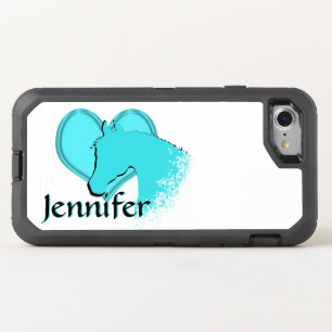 Heart Horses III (aqua) OtterBox Defender iPhone SE/8/7 Case
