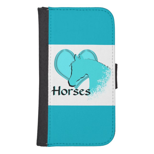 Heart Horses III (aqua) Samsung Galaxy Wallet Case (Front)