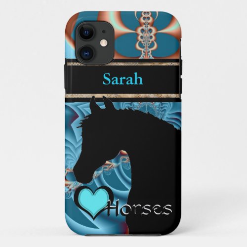 Heart Horses III Customizable Dreamz 4 iPhone 11 Case