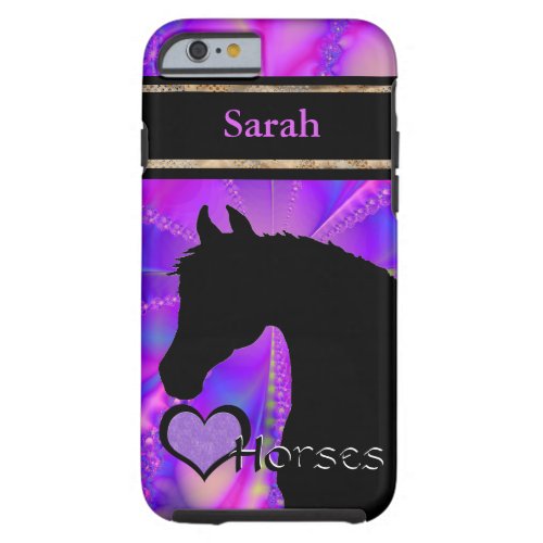 Heart Horses III Customizable Fractal 100 Tough iPhone 6 Case