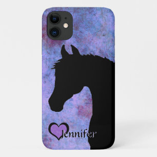 Heart Horses III (purple/blue) iPhone 11 Case