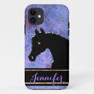 Heart Horses III (purple/blue) iPhone 11 Case