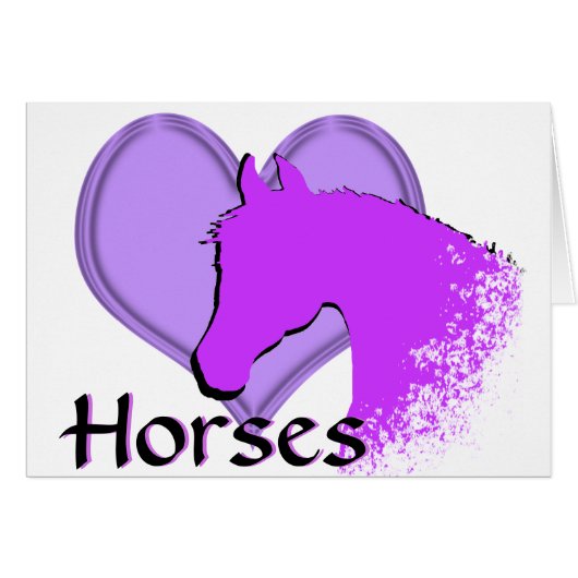 Heart Horses III (purple) Cards (Front Horizontal)
