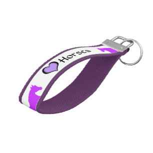 Heart Horses III (purple) Wrist Keychain