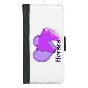 Heart Horses III (purple) Wristlet iPhone 8/7 Wallet Case