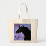 Heart Horses Iv (purple/blue) Large Tote Bag at Zazzle