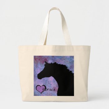 Heart Horses Iv (purple/blue) Large Tote Bag by Heart_Horses at Zazzle