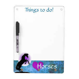 Heart Horses V (blue/green) Dry-Erase Board