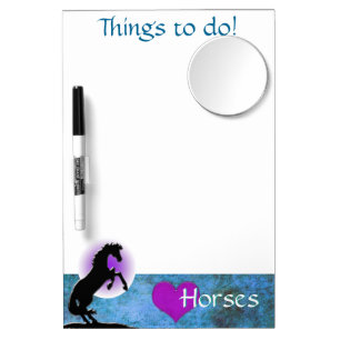 Heart Horses V (blue/green) Dry Erase Board With Mirror