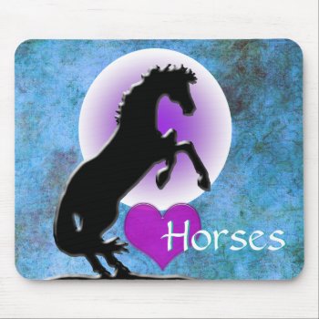 Heart Horses V (blue/green) Mouse Pad by Heart_Horses at Zazzle