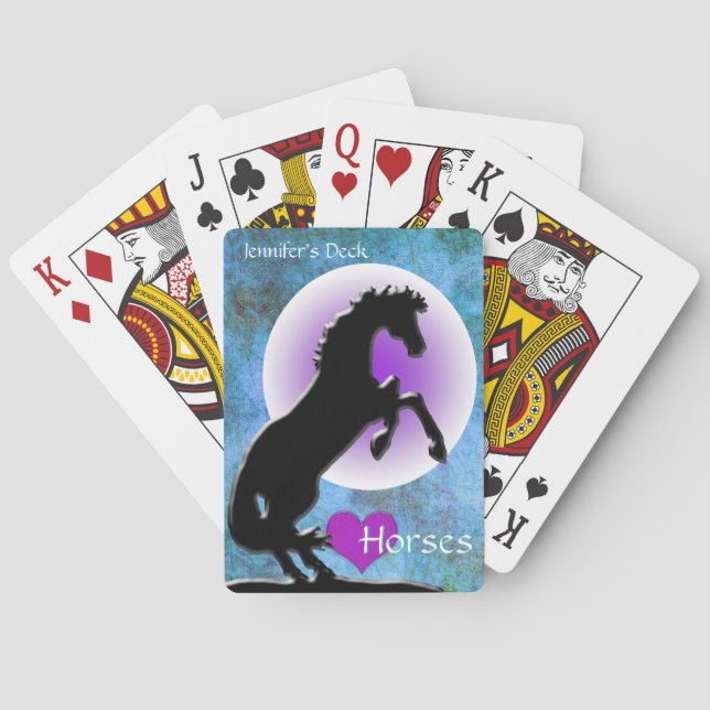 Heart Horses V (blue/green) Poker Cards (Back)