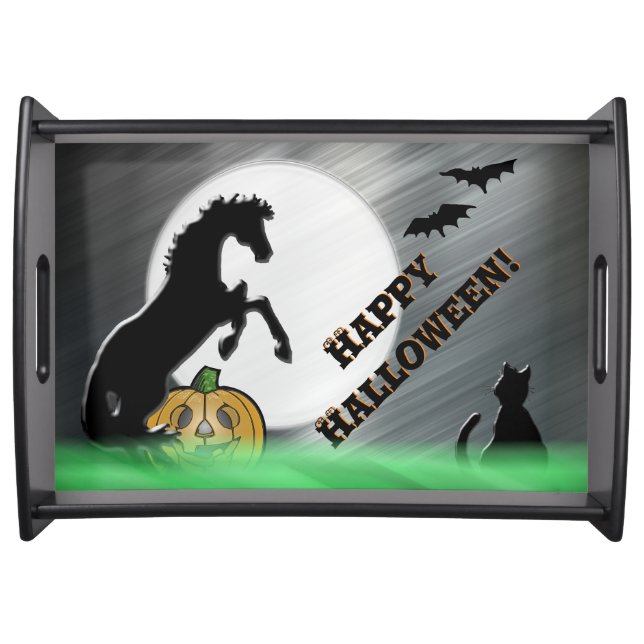 Heart Horses V Halloween Serving Tray (Front)