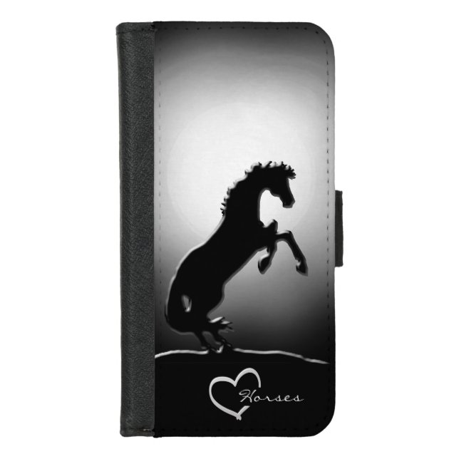 Heart Horses V (hazy moon) iPhone Wallet Case (Front)