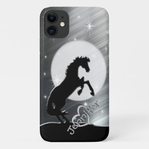 Heart Horses V (silver lines) iPhone 11 Case
