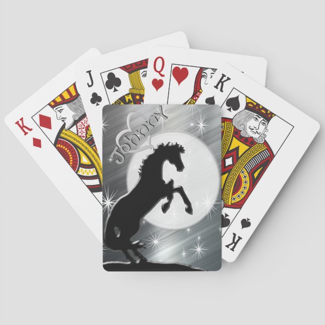 Heart Horses V (silver lines) Poker Cards (Back)