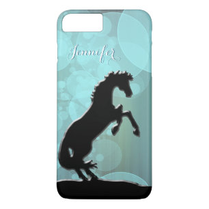Heart Horses V (teal bubbles) iPhone 8 Plus/7 Plus Case