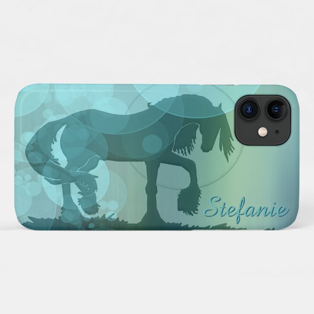 Heart Horses VI (teal bubbles) Case-Mate iPhone Case (Back (Horizontal))