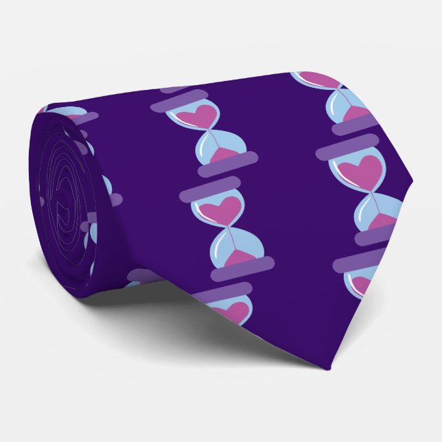 Heart Hourglass Neck Tie (Rolled)
