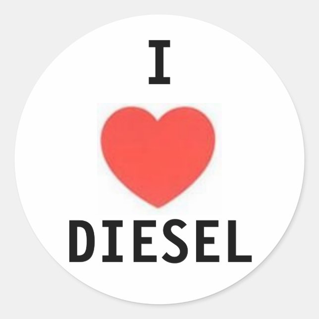 heart, I, DIESEL Classic Round Sticker (Front)