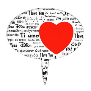 heart i love you cake topper