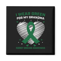 Heart I Wear Green For My Grandma Kidney Disease A Magnet