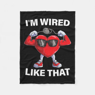 Heart Icd Surgery Cardiac - I&#';m Wired Like That Fleece Blanket