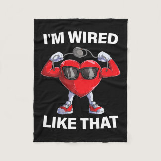 Heart Icd Surgery Cardiac - I&#';m Wired Like That Fleece Blanket