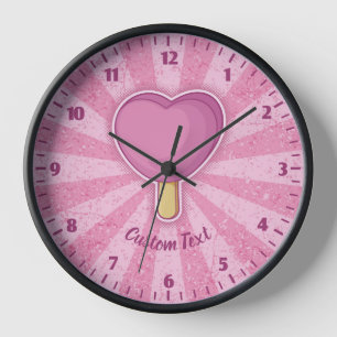 Heart Ice Cream Stick Clock