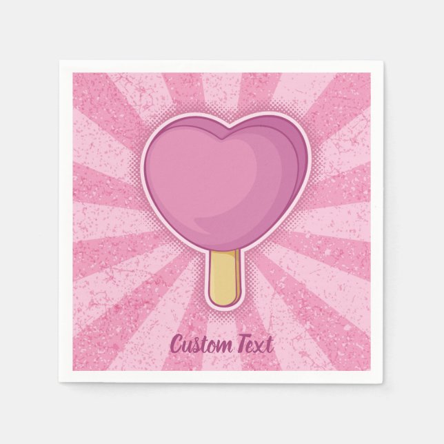 Heart Ice Cream Stick Napkins (Front)