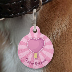 Heart Ice Cream Stick Pet ID Tag