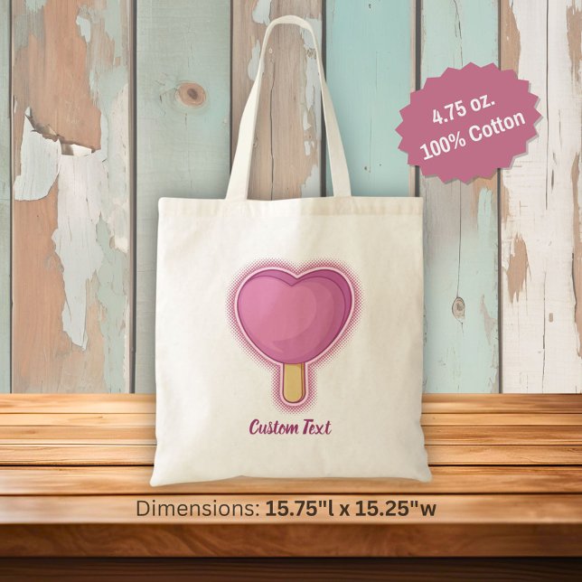 Heart Ice Cream Stick Tote Bag (Creator Uploaded)