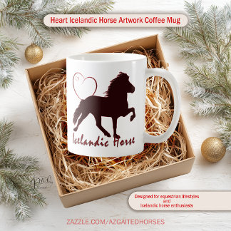 Heart Icelandic Horse Artwork Coffee Mug