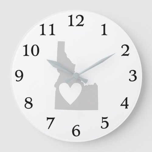 Heart Idaho Shape Heart Love Idahoan Adore Idahoer Large Clock
