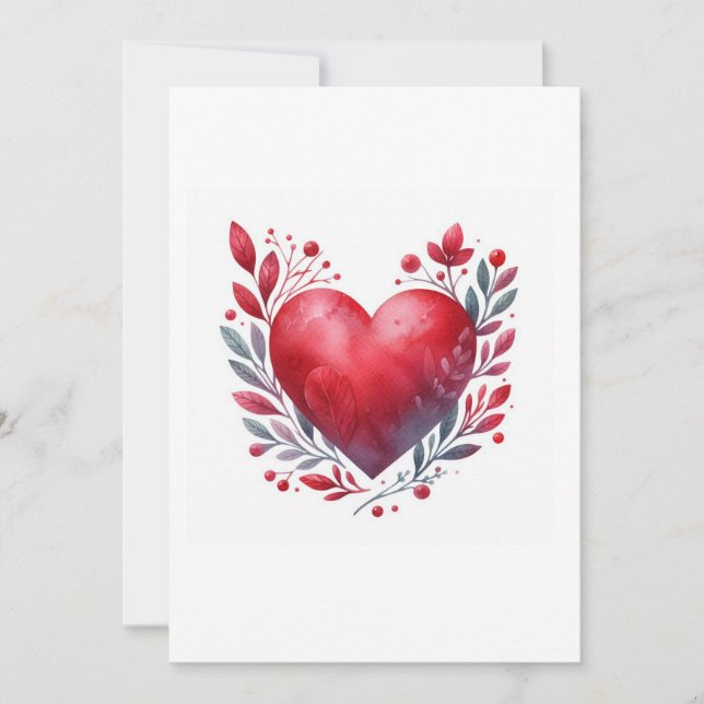 heart illustration invitation (Front)