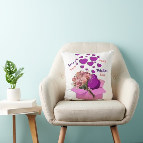 Heart Image Romantic Wishes Throw Pillow
