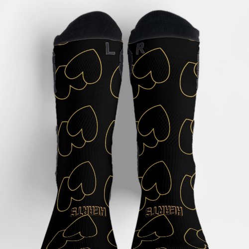 Heart Image with Heart Text Printed Lovely Black Socks