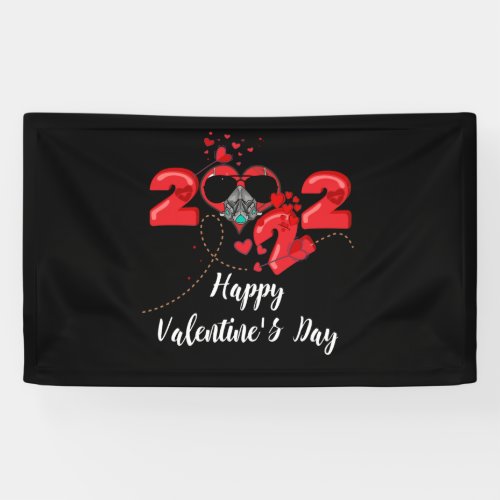Heart In A Mask Happy Valentines Day 2022 Banner